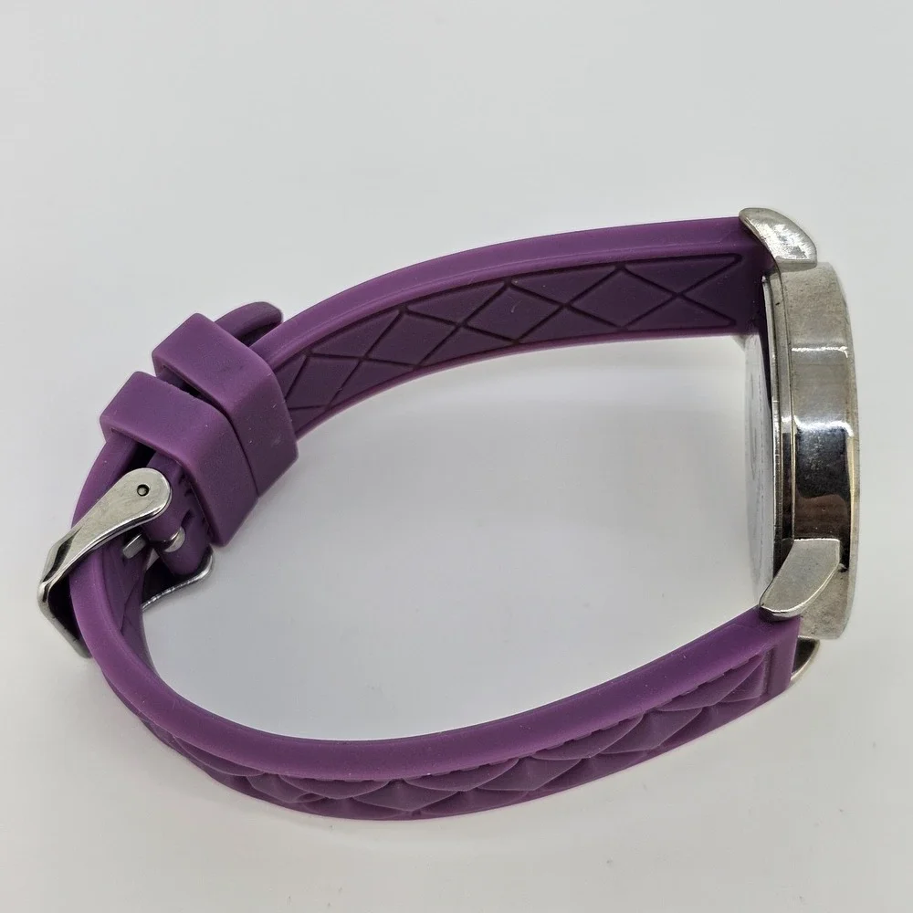 37MM Women Watch Always Late But Worth the Wait Purple Plastic Bands New Battery